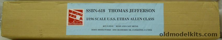 Toms Modelworks 1/196 Thomas Jefferson SSBN619 Ballistic Missile Nuclear Submarine, 192-01 plastic model kit